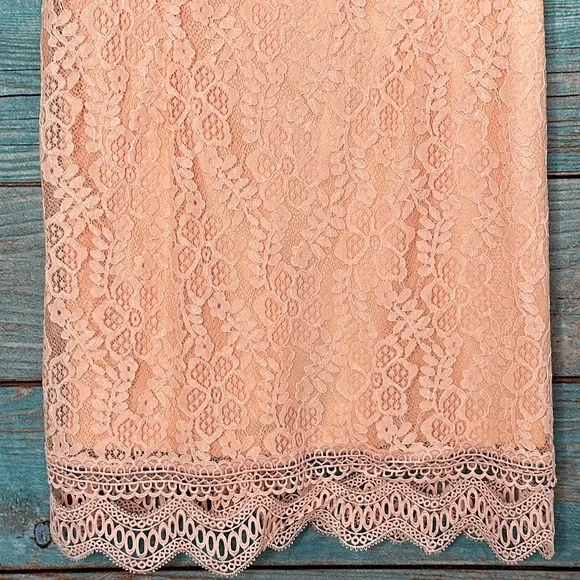 Lulus Sweetheart Blush Pink Lace Dress XL NWT - Picture 5 of 8